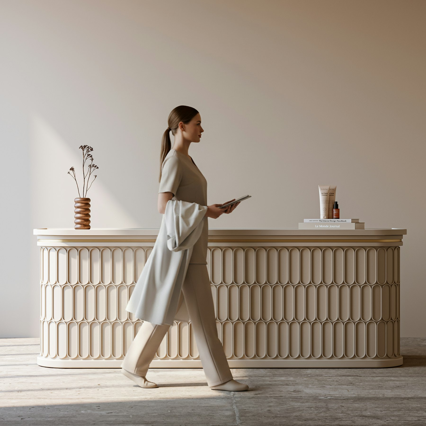 A med spa reception in morning light